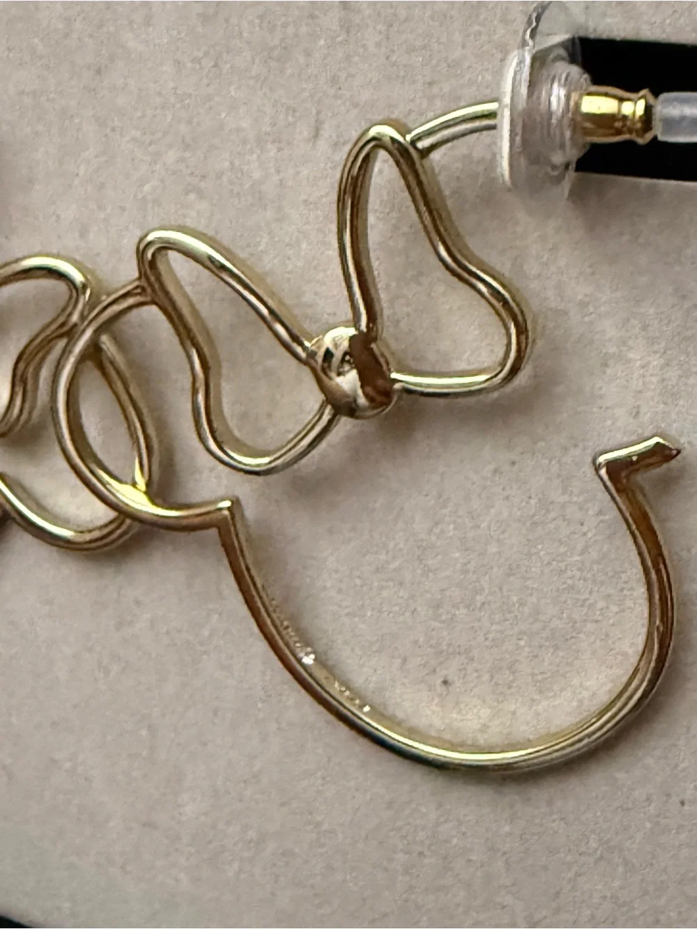 Disney x BaubleBar Minnie Mouse Gold Tone Outline Hoop Earrings.
